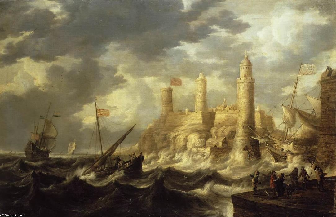 Wikioo.org - สารานุกรมวิจิตรศิลป์ - จิตรกรรม Bonaventura Peeters I - Fortified Harbour