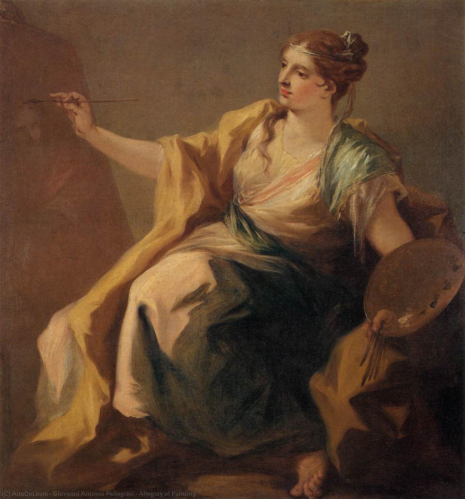 WikiOO.org - Enciklopedija dailės - Tapyba, meno kuriniai Giovanni Antonio Pellegrini - Allegory of Painting