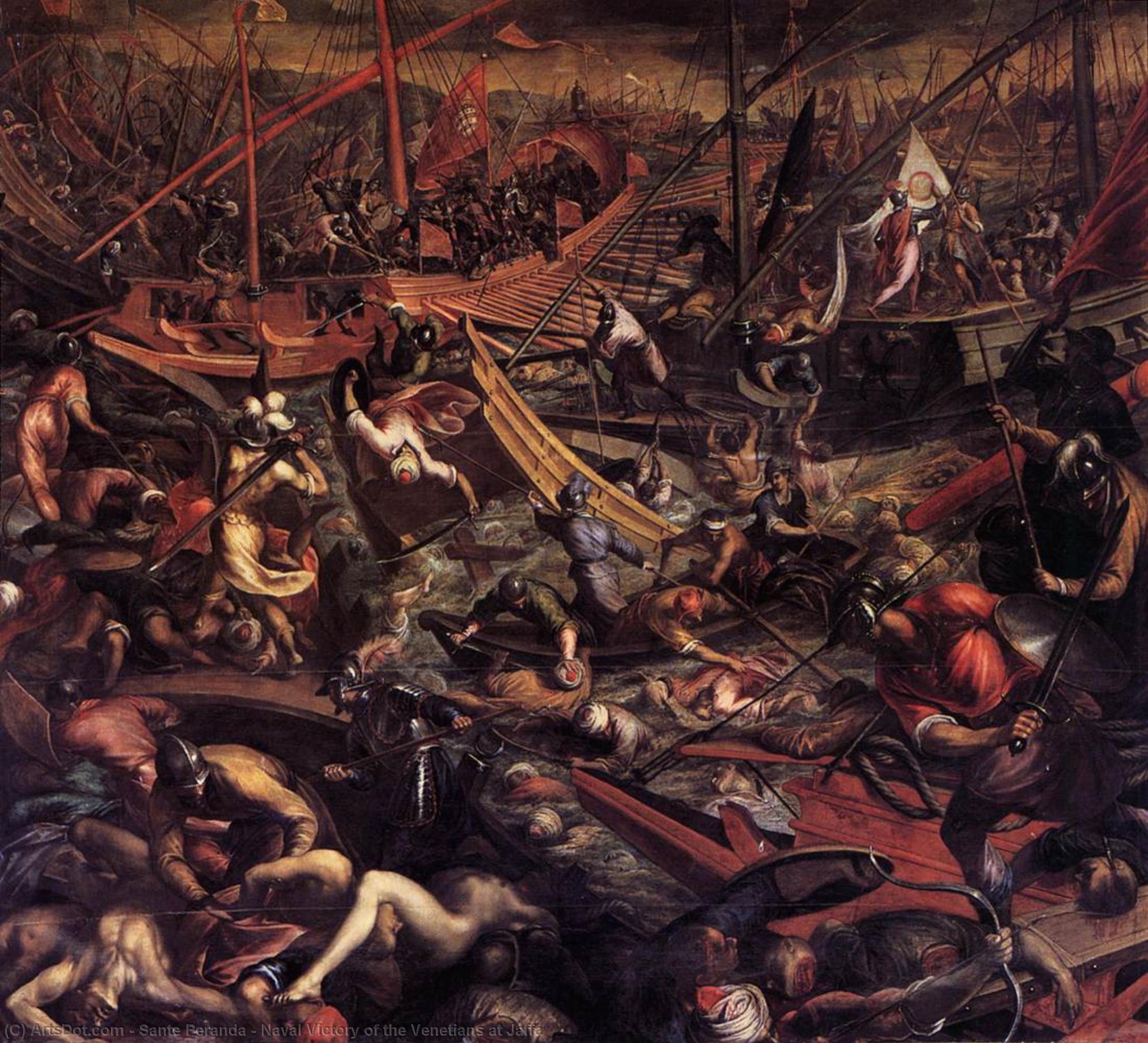 Wikioo.org - The Encyclopedia of Fine Arts - Painting, Artwork by Sante Peranda - Naval Victory of the Venetians at Jaffa