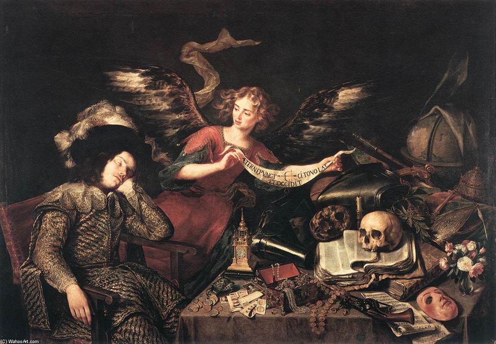 Wikioo.org – L'Encyclopédie des Beaux Arts - Peinture, Oeuvre de Antonio De Pereda - Le Songe du Chevalier