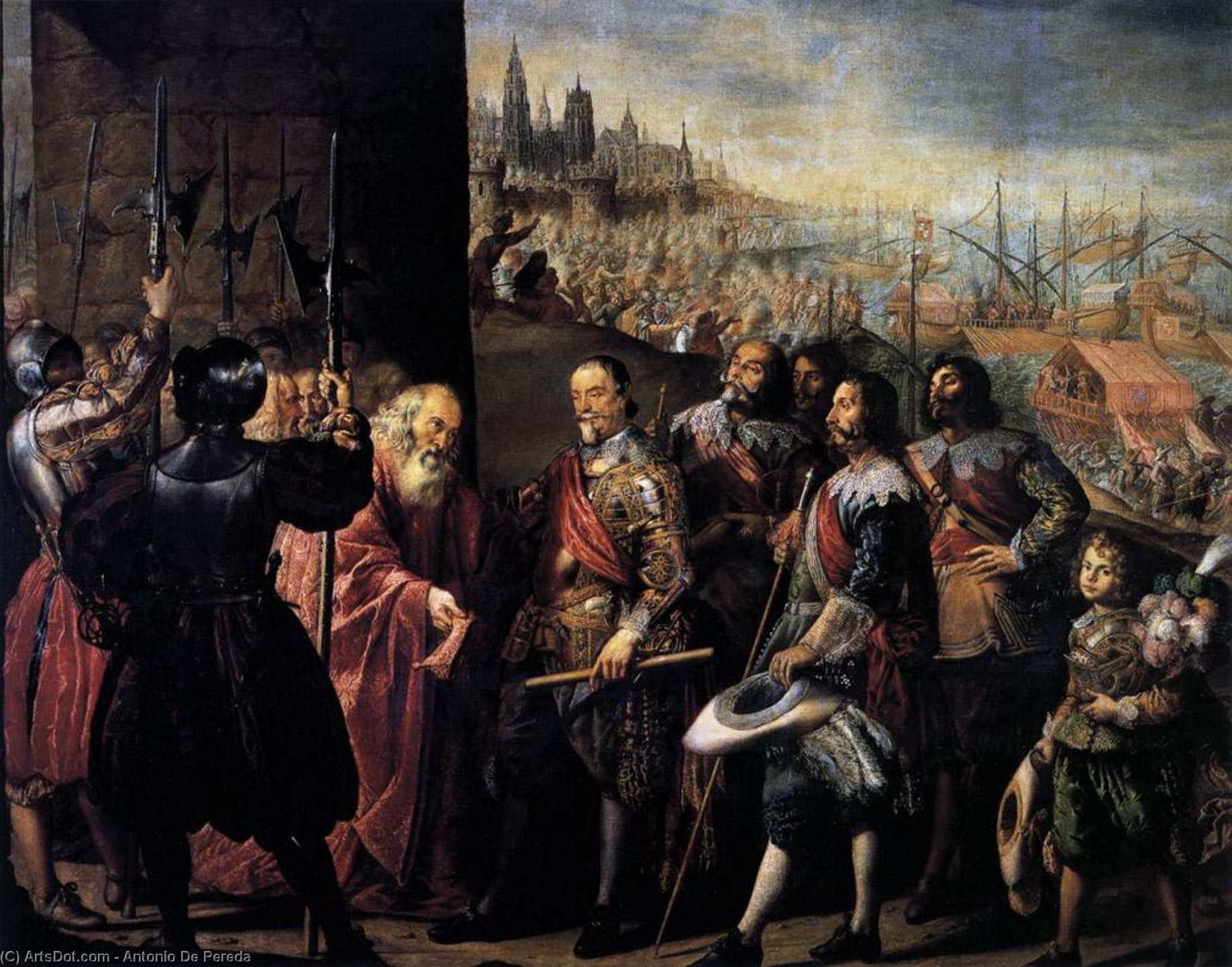 Wikioo.org - The Encyclopedia of Fine Arts - Painting, Artwork by Antonio De Pereda - The Relief of Genoa