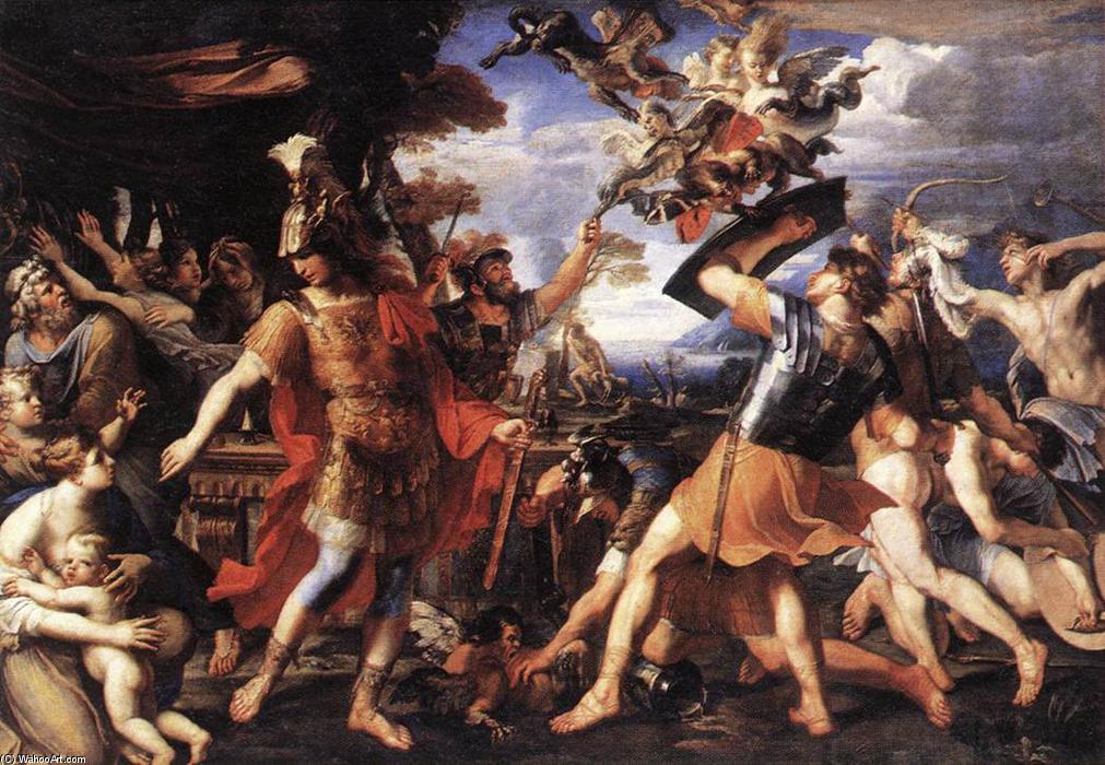 Wikioo.org - The Encyclopedia of Fine Arts - Painting, Artwork by François Perrier - Aeneas and his Companions Fighting the Harpies