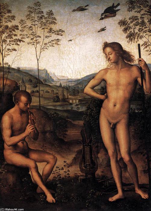 Wikioo.org – La Enciclopedia de las Bellas Artes - Pintura, Obras de arte de Vannucci Pietro (Le Perugin) - Apolo y Marsias