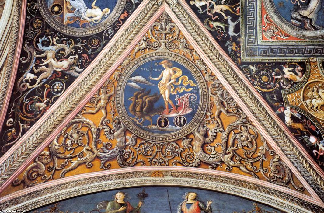 Wikioo.org - The Encyclopedia of Fine Arts - Painting, Artwork by Vannucci Pietro (Le Perugin) - Ceiling decoration (detail)