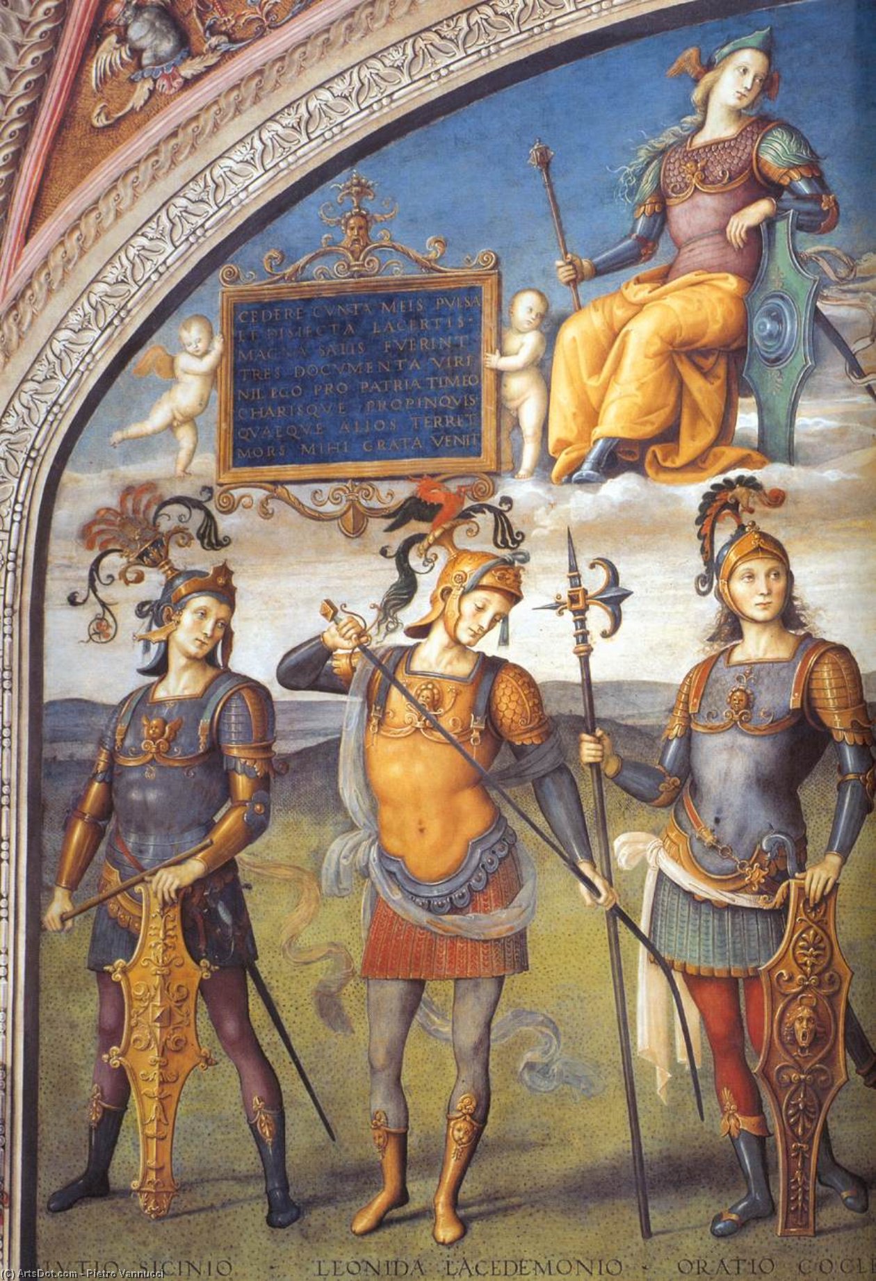 WikiOO.org - Güzel Sanatlar Ansiklopedisi - Resim, Resimler Vannucci Pietro (Le Perugin) - Famous Men of Antiquity (detail) (9)