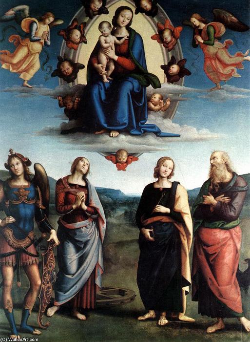 Wikioo.org - The Encyclopedia of Fine Arts - Painting, Artwork by Vannucci Pietro (Le Perugin) - Madonna in Glory with the Child and Saints
