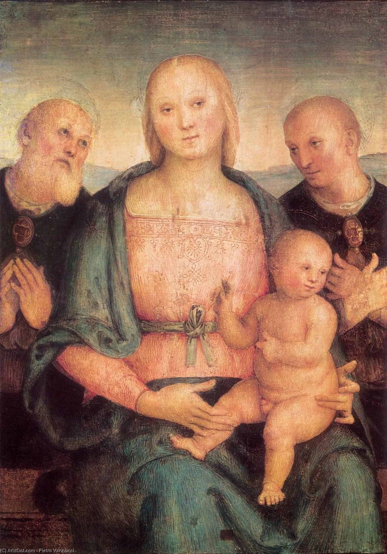 Wikioo.org – L'Enciclopedia delle Belle Arti - Pittura, Opere di Vannucci Pietro (Le Perugin) - madonna col bambino con santi