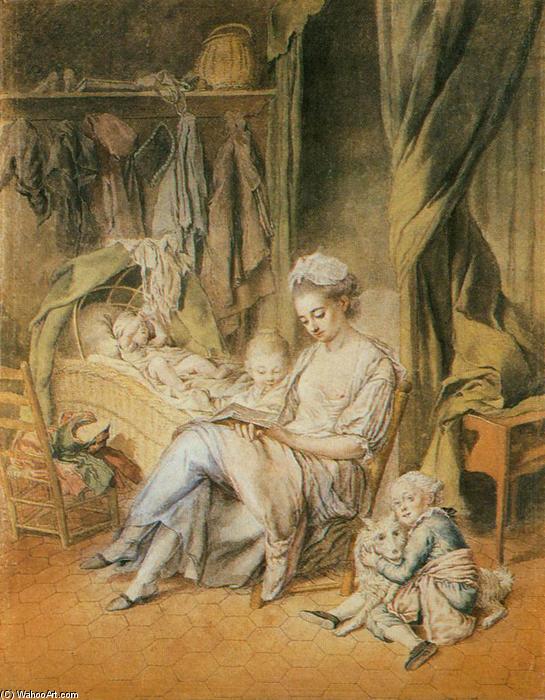 WikiOO.org - Encyclopedia of Fine Arts - Maleri, Artwork Johann Anton De Peters - The Happy Mother