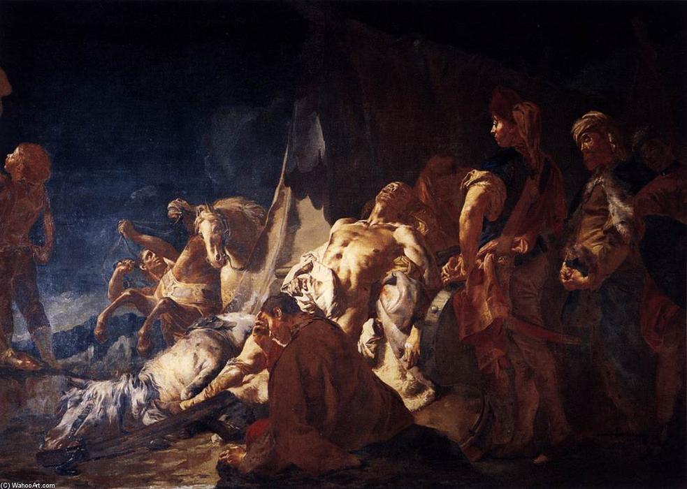 WikiOO.org – 美術百科全書 - 繪畫，作品 Giovanni Battista Piazzetta - 大流士死亡