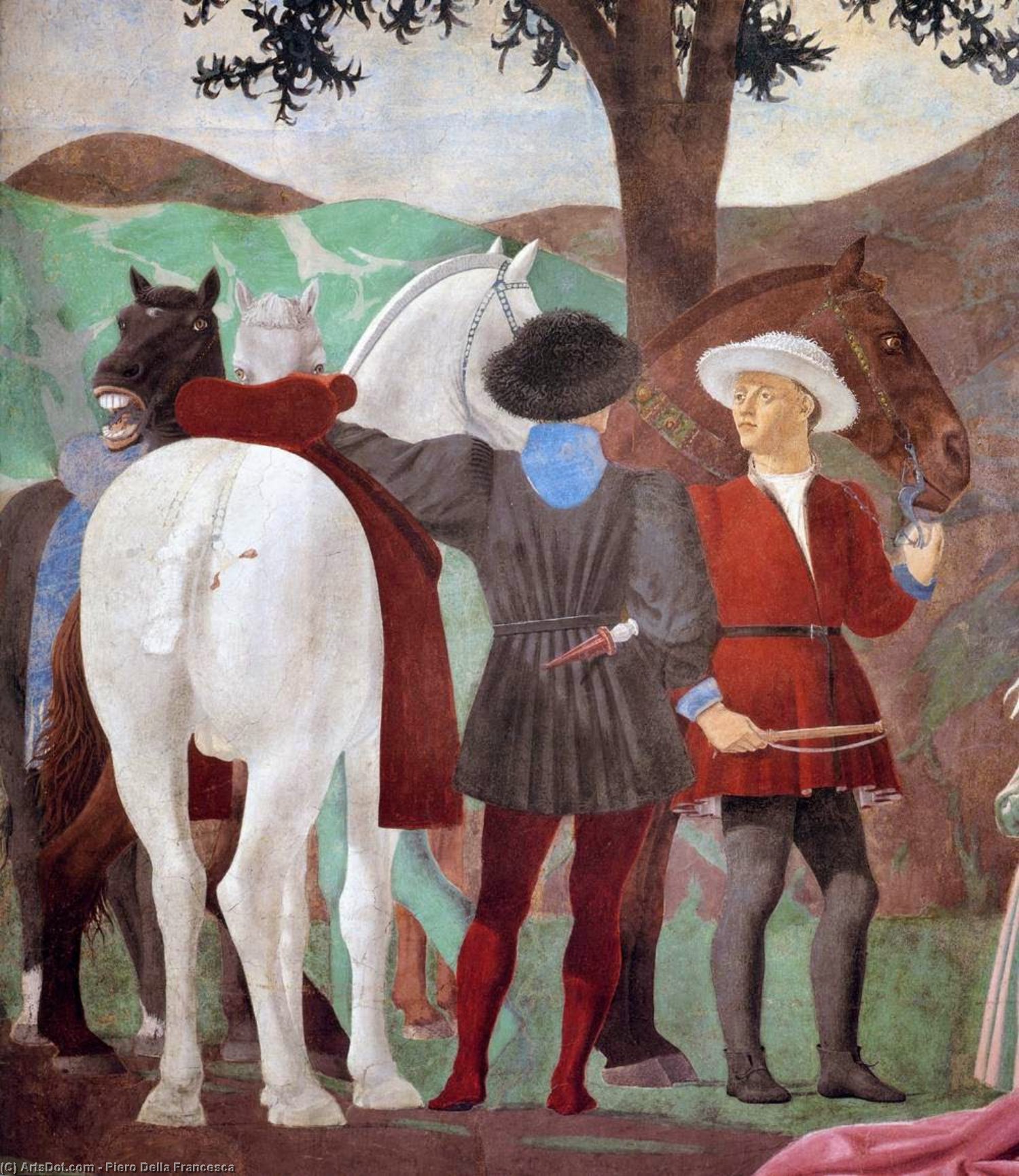 Wikioo.org – L'Enciclopedia delle Belle Arti - Pittura, Opere di Piero Della Francesca - 2a . processione della regina di saba ( particolare ) ( 13 )