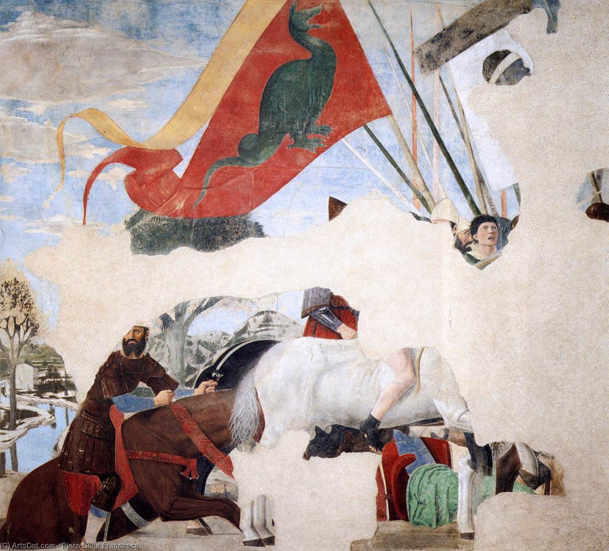 WikiOO.org - Enciklopedija likovnih umjetnosti - Slikarstvo, umjetnička djela Piero Della Francesca - 5. Constantine's Victory over Maxentius (detail) (21)