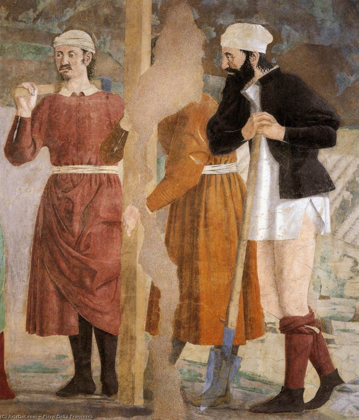 Wikioo.org – L'Encyclopédie des Beaux Arts - Peinture, Oeuvre de Piero Della Francesca - 7a  CONSTAT  de  la  vrai  croisée  détail  12