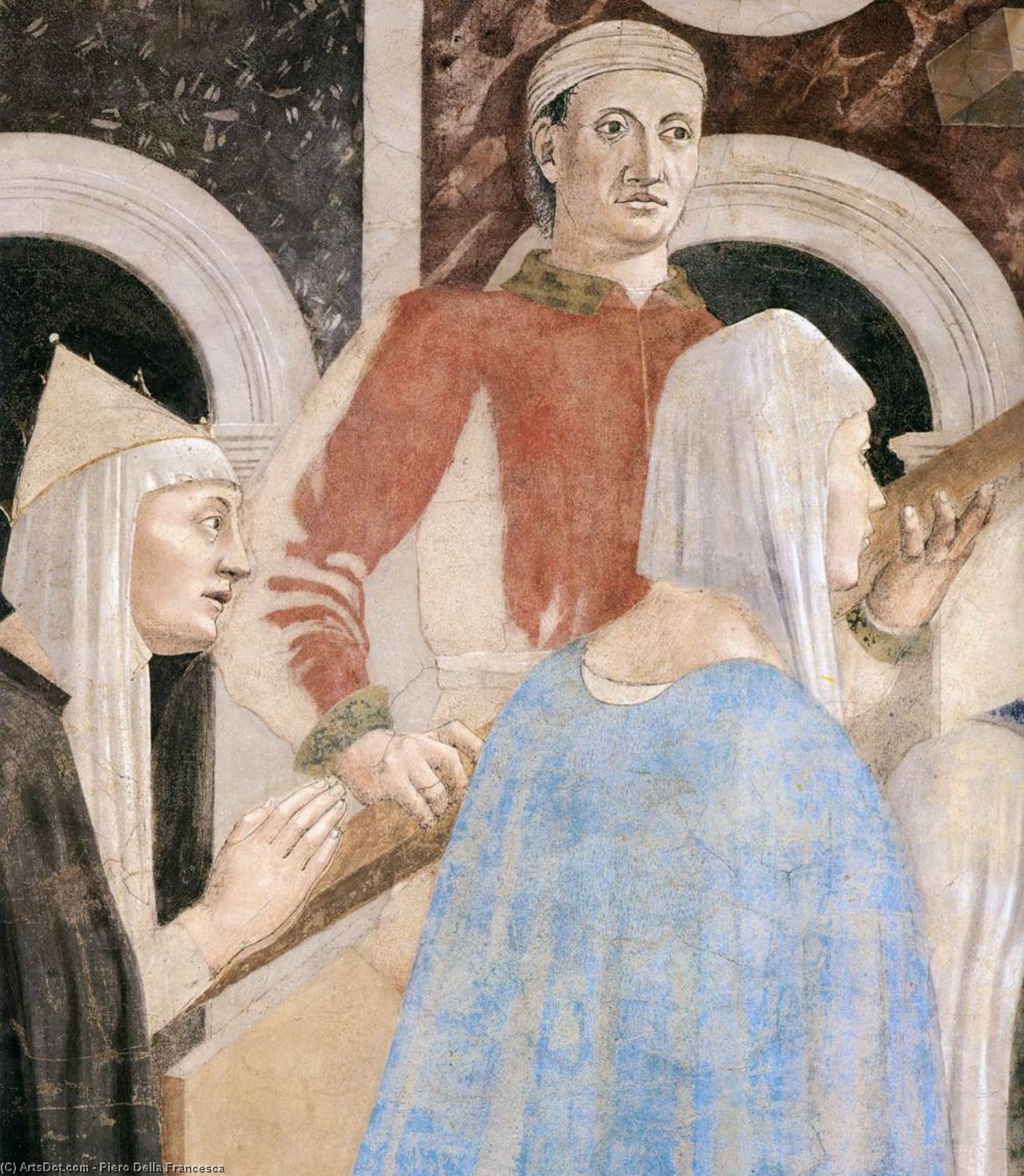 Wikioo.org - The Encyclopedia of Fine Arts - Painting, Artwork by Piero Della Francesca - 7b. Recognition of the True Cross (detail) (10)