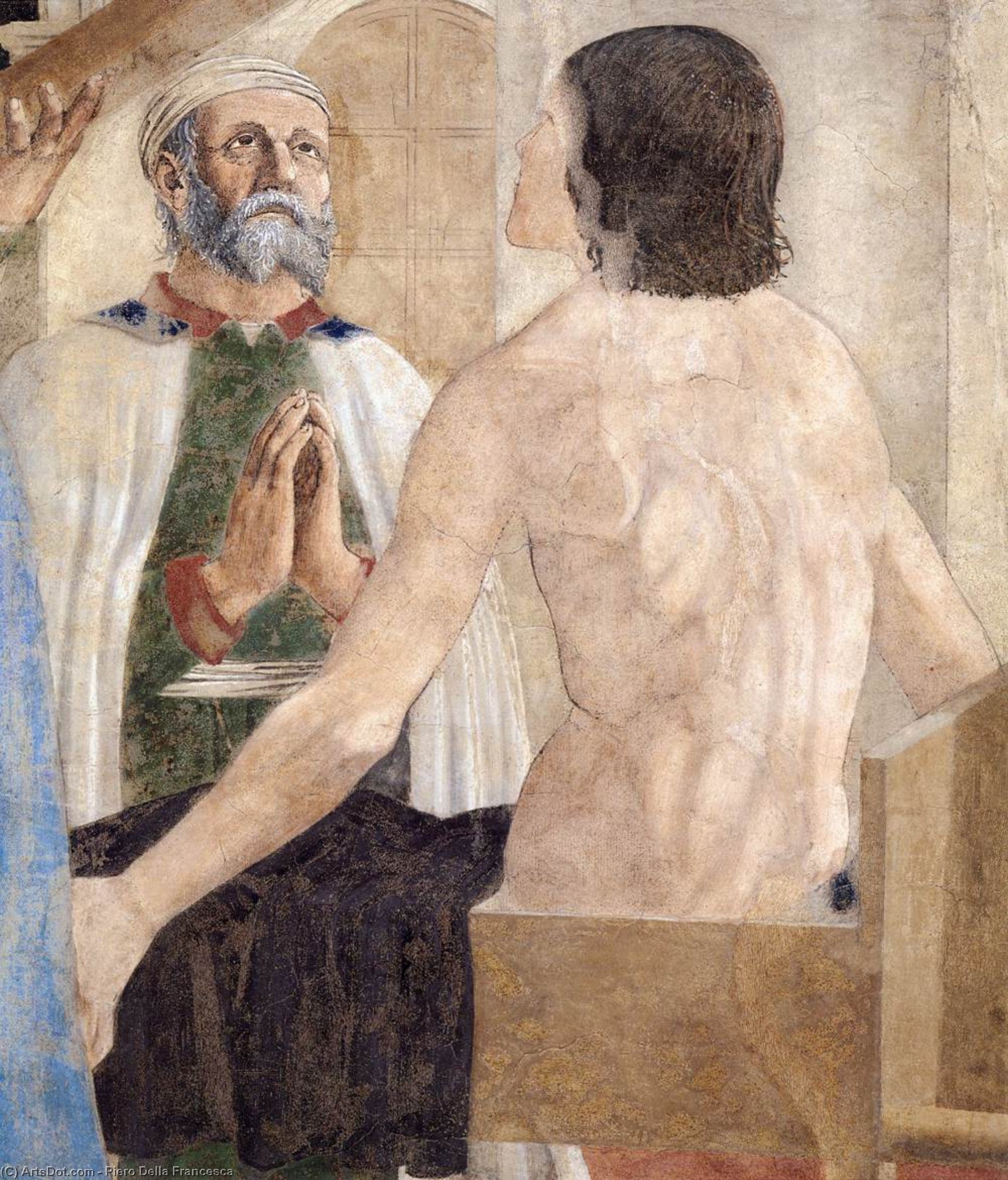 Wikioo.org – La Enciclopedia de las Bellas Artes - Pintura, Obras de arte de Piero Della Francesca - 7b  Reconocimiento  todaclasede  el  cierto  Cruzar  Detalle  11