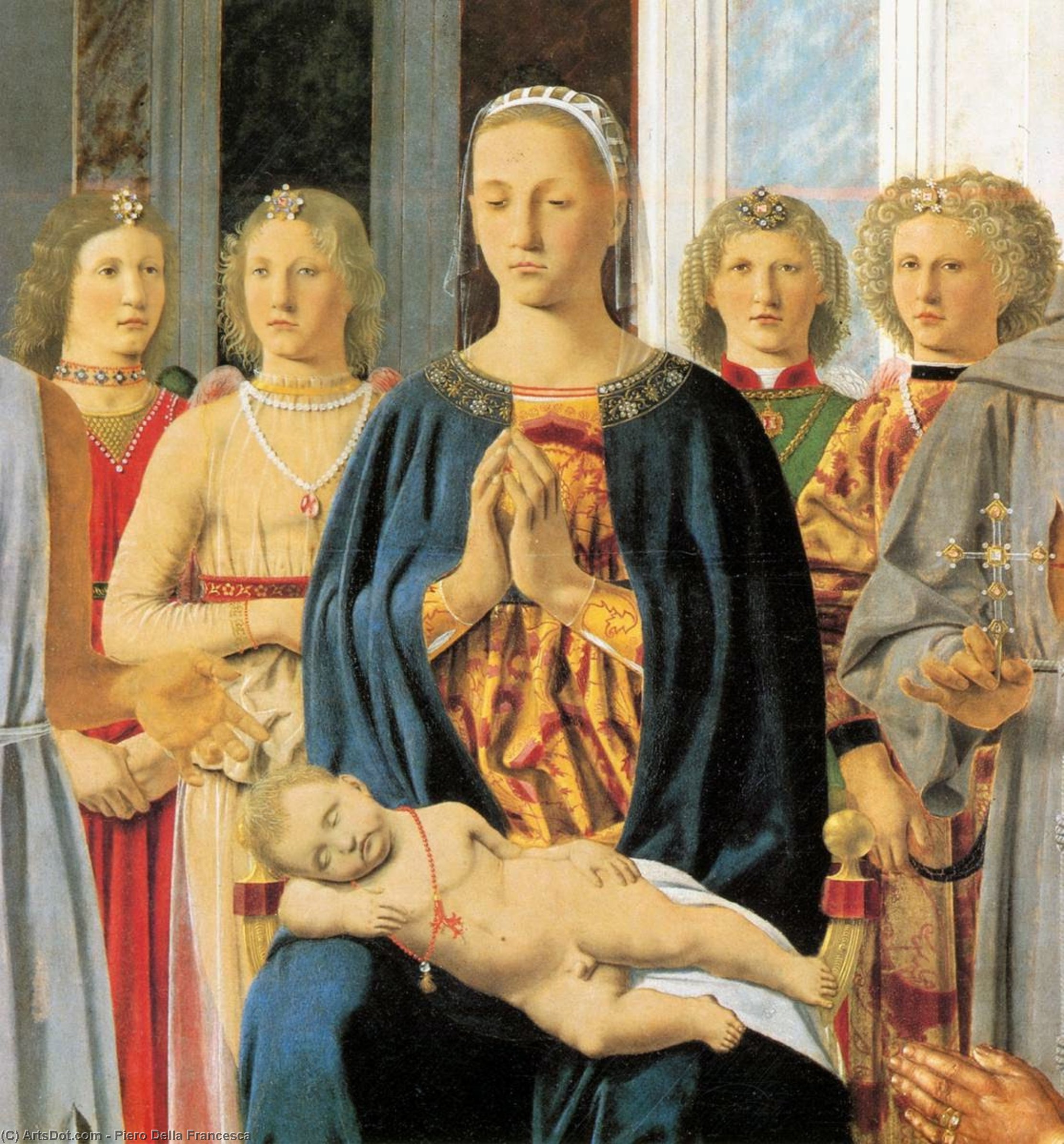 Wikioo.org – L'Enciclopedia delle Belle Arti - Pittura, Opere di Piero Della Francesca - Montefeltro Pala daltare ( particolare )