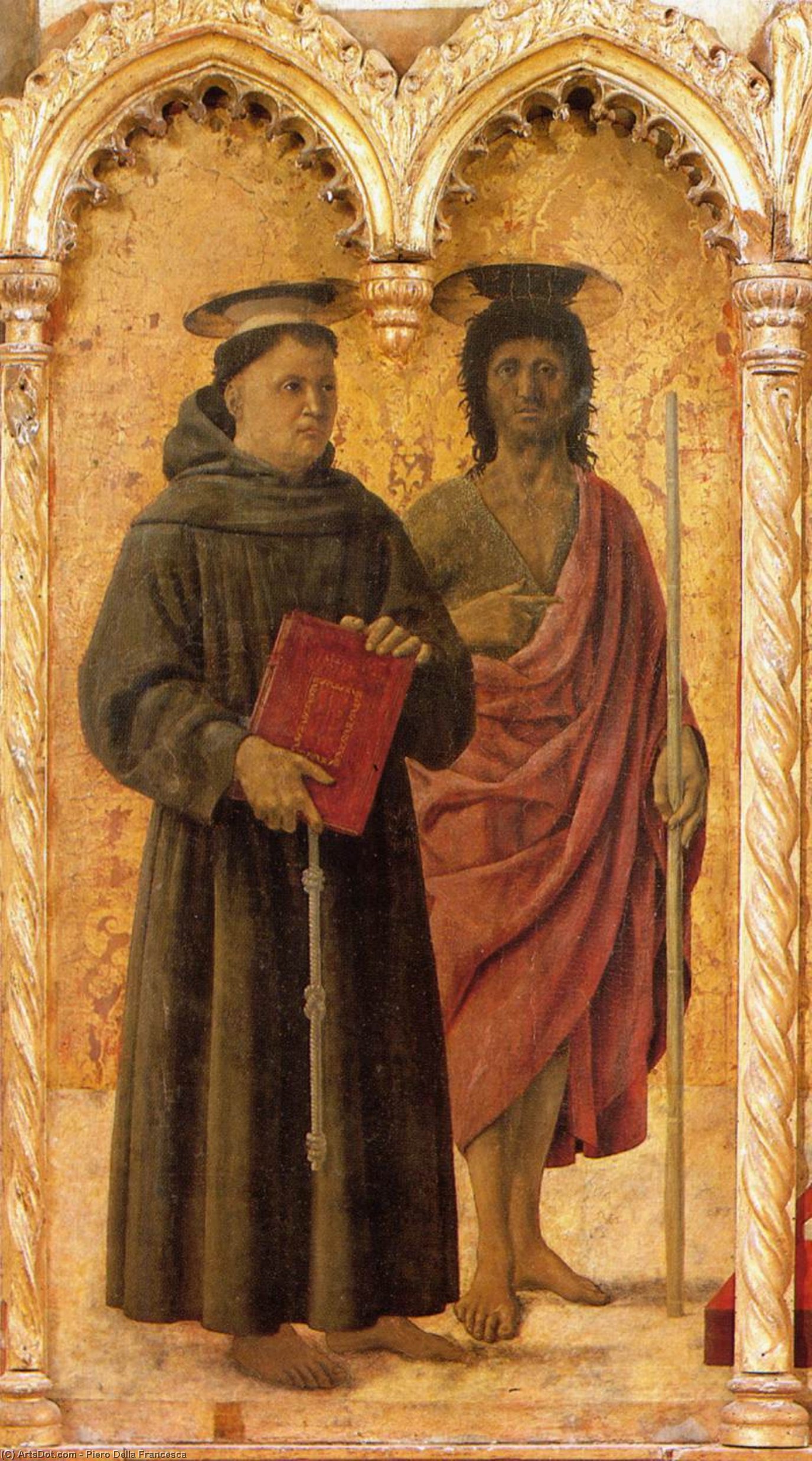 WikiOO.org - Enciklopedija dailės - Tapyba, meno kuriniai Piero Della Francesca - Polyptych of St Anthony: St Anthony and St John the Baptist