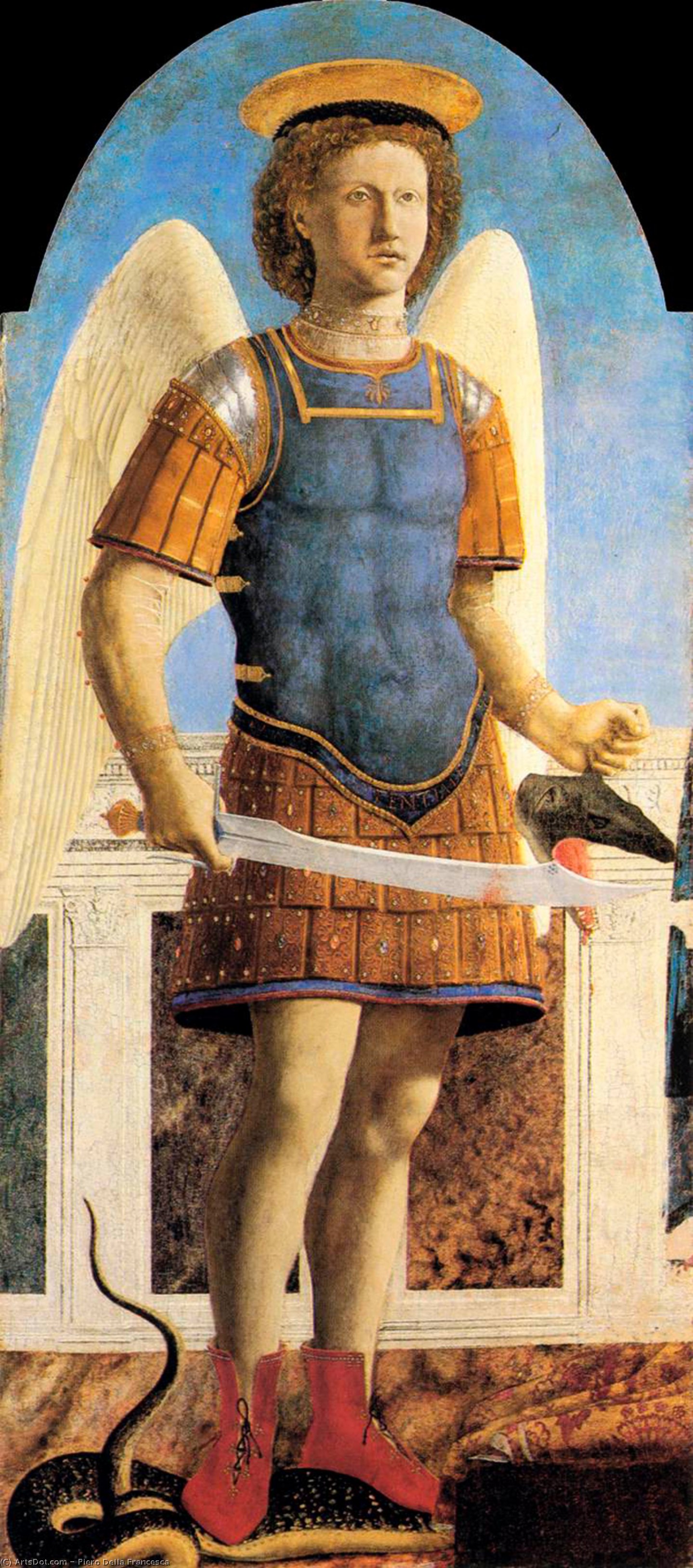 WikiOO.org - Encyclopedia of Fine Arts - Maľba, Artwork Piero Della Francesca - Polyptych of St Augustine: St Michael