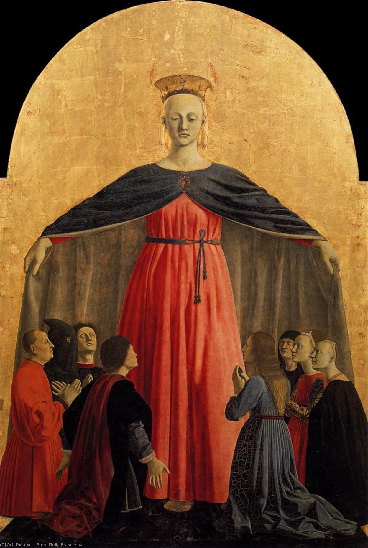 Wikioo.org - The Encyclopedia of Fine Arts - Painting, Artwork by Piero Della Francesca - Polyptych of the Misericordia: Madonna of Mercy