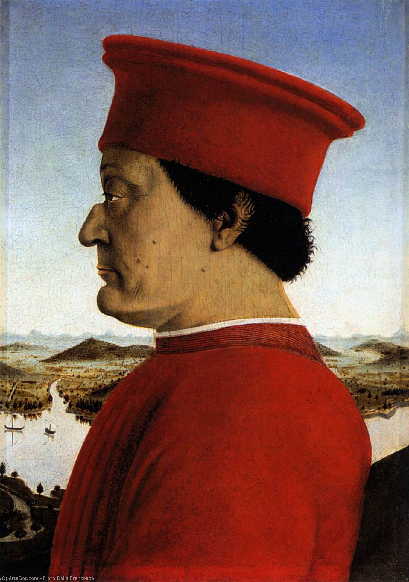 Wikioo.org - The Encyclopedia of Fine Arts - Painting, Artwork by Piero Della Francesca - Portrait of Federico da Montefeltro