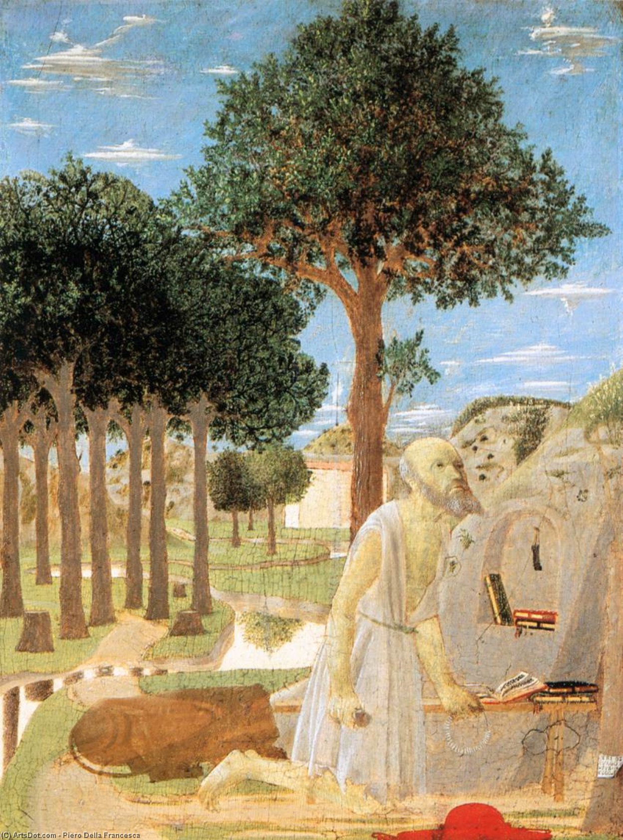 Wikioo.org - The Encyclopedia of Fine Arts - Painting, Artwork by Piero Della Francesca - The Penance of St Jerome