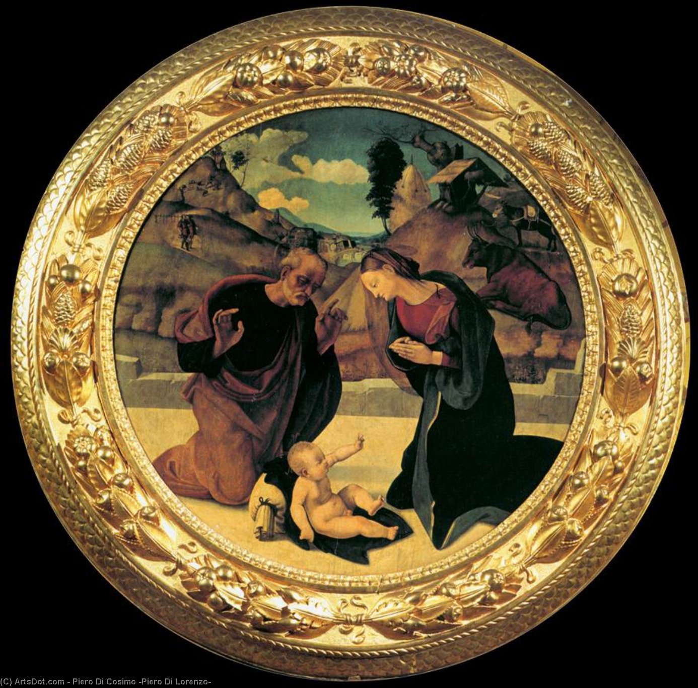Wikioo.org - The Encyclopedia of Fine Arts - Painting, Artwork by Piero Di Cosimo (Piero Di Lorenzo) - Adoration of the Child