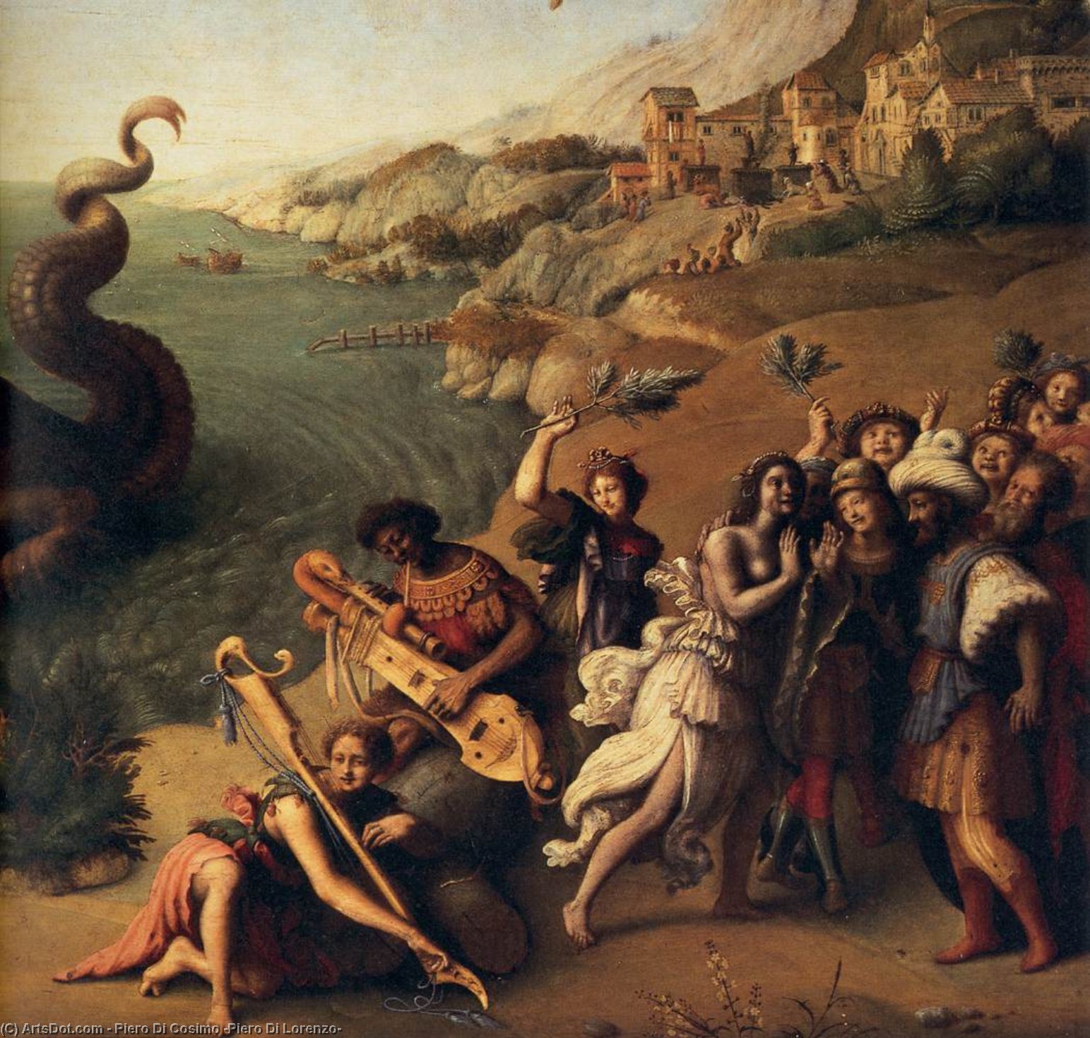 Wikioo.org - The Encyclopedia of Fine Arts - Painting, Artwork by Piero Di Cosimo (Piero Di Lorenzo) - Perseus Frees Andromeda (detail) (10)