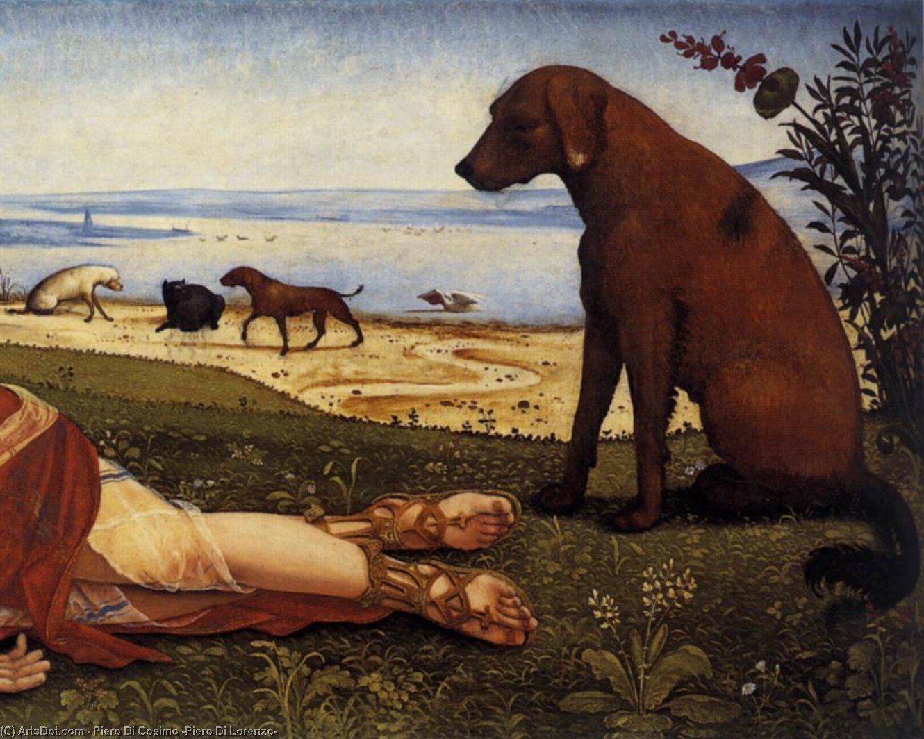 Wikioo.org - The Encyclopedia of Fine Arts - Painting, Artwork by Piero Di Cosimo (Piero Di Lorenzo) - The Death of Procris (detail)