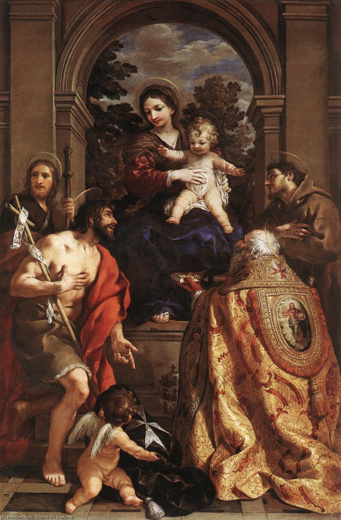 Wikioo.org – L'Enciclopedia delle Belle Arti - Pittura, Opere di Pietro Da Cortona - madonna e santi