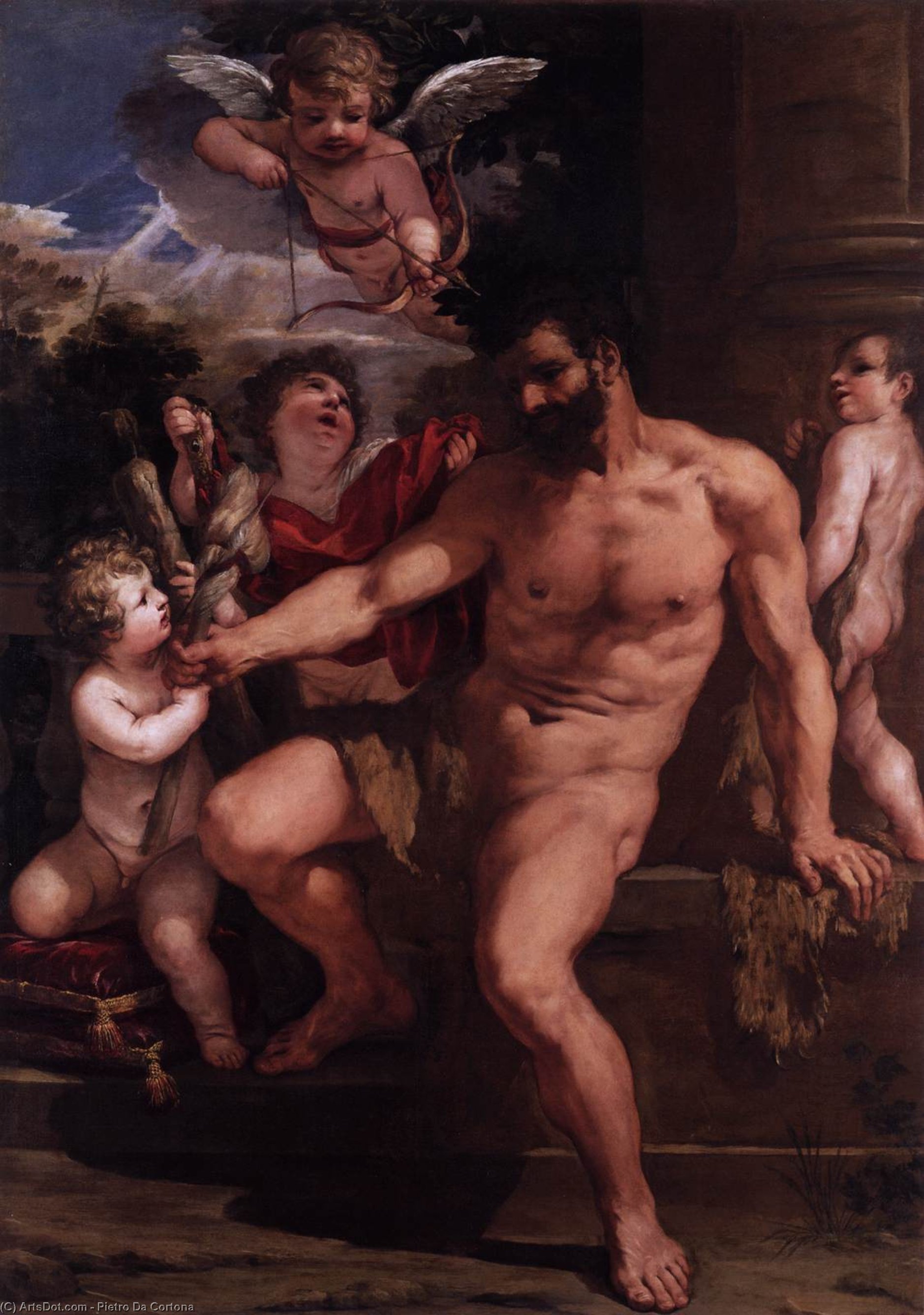 Wikioo.org – La Enciclopedia de las Bellas Artes - Pintura, Obras de arte de Pietro Da Cortona - el Castigo  todaclasede  Hércules
