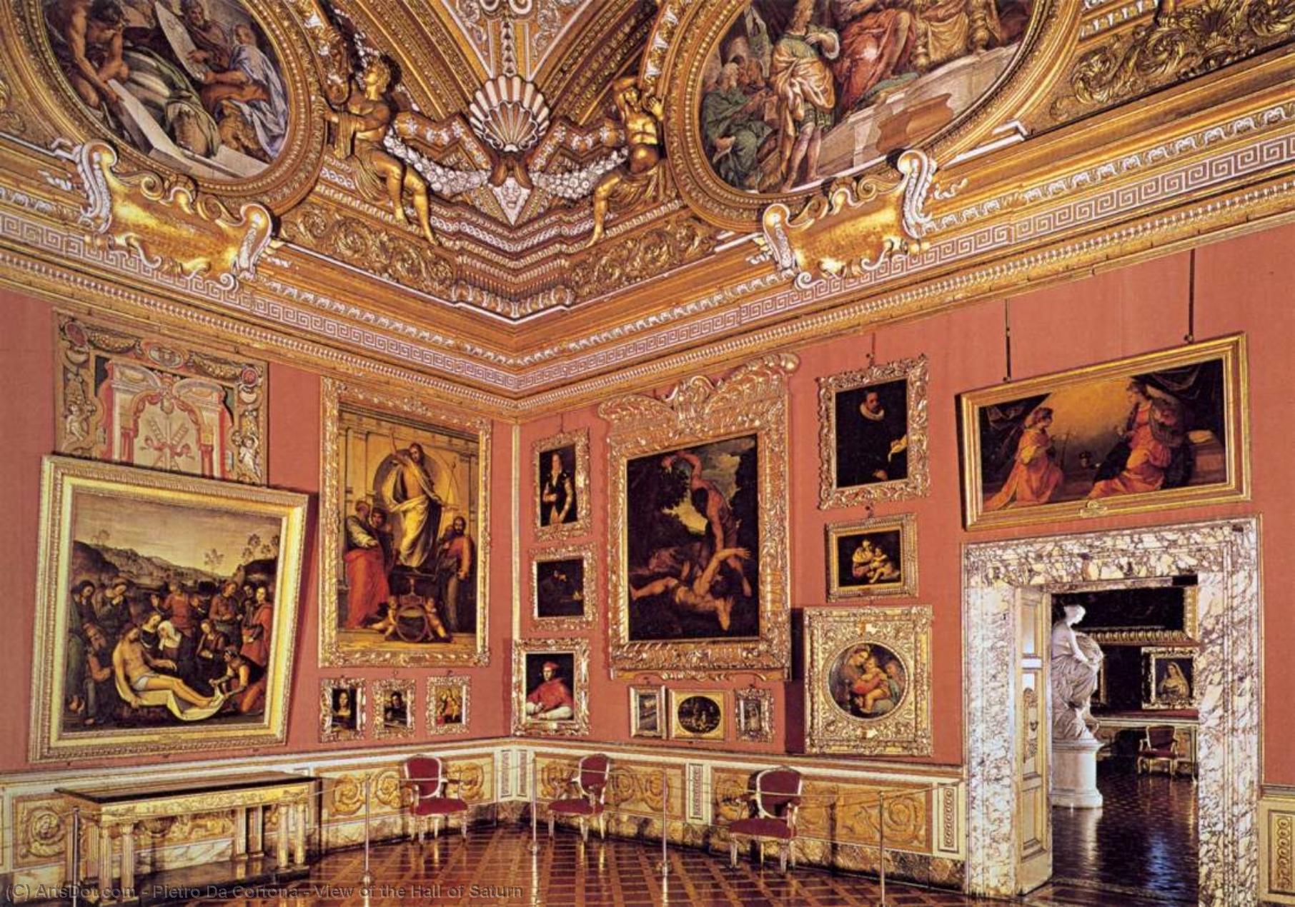Wikioo.org - The Encyclopedia of Fine Arts - Painting, Artwork by Pietro Da Cortona - View of the Hall of Saturn