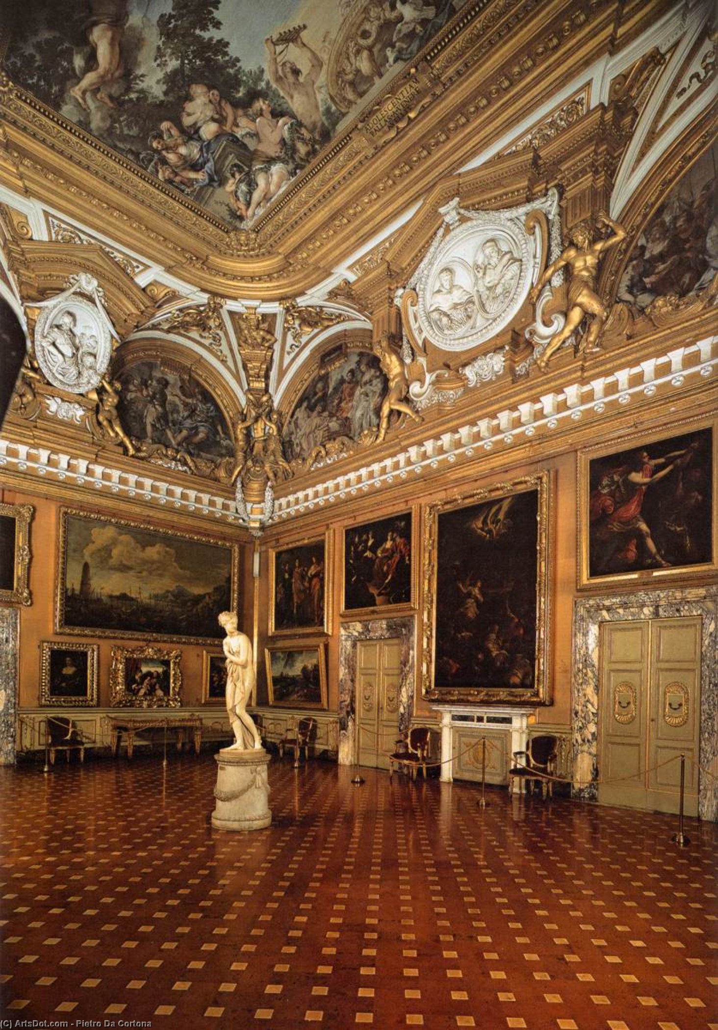 Wikioo.org - สารานุกรมวิจิตรศิลป์ - จิตรกรรม Pietro Da Cortona - View of the Hall of Venus