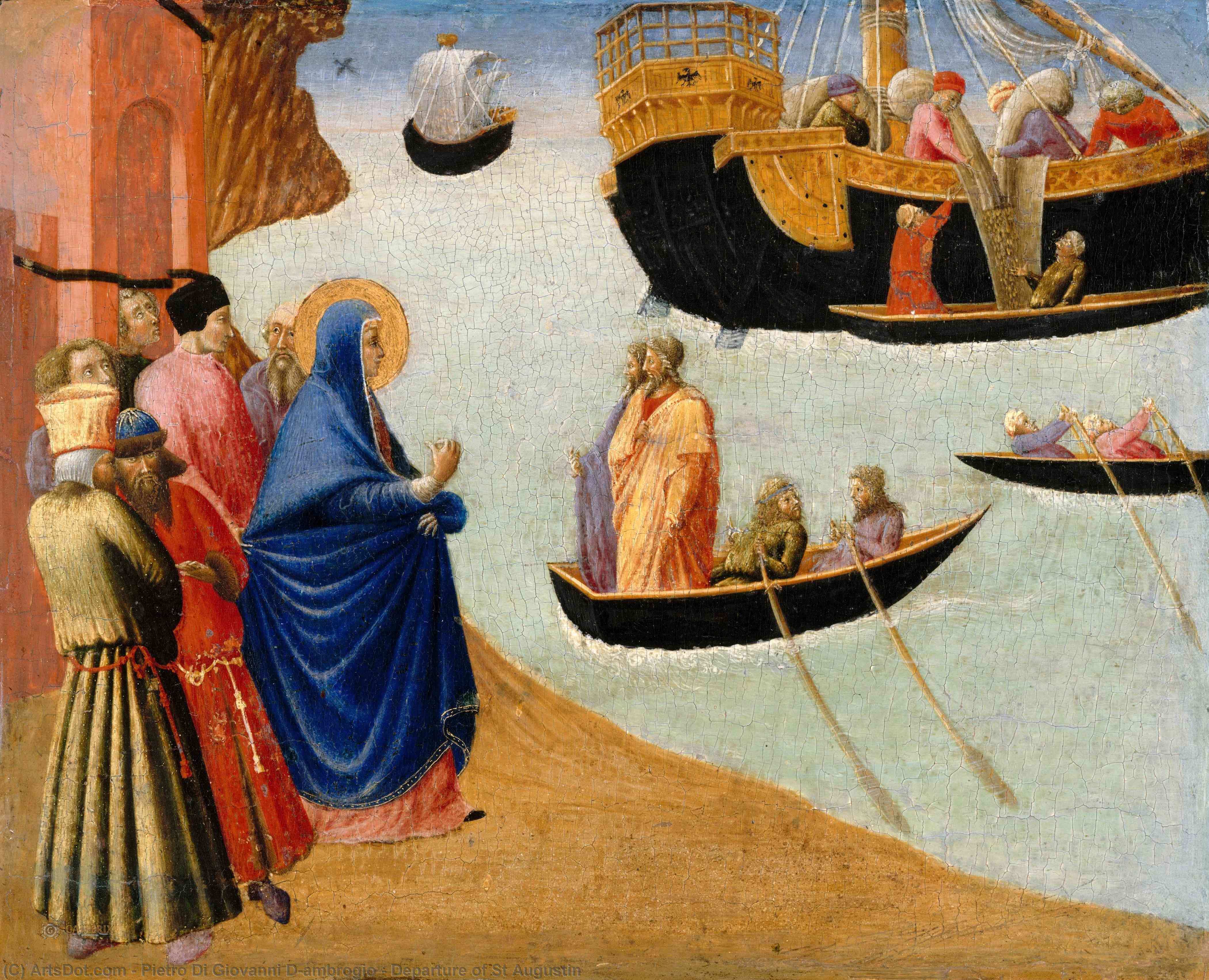 Wikioo.org - The Encyclopedia of Fine Arts - Painting, Artwork by Pietro Di Giovanni D'ambrogio - Departure of St Augustin