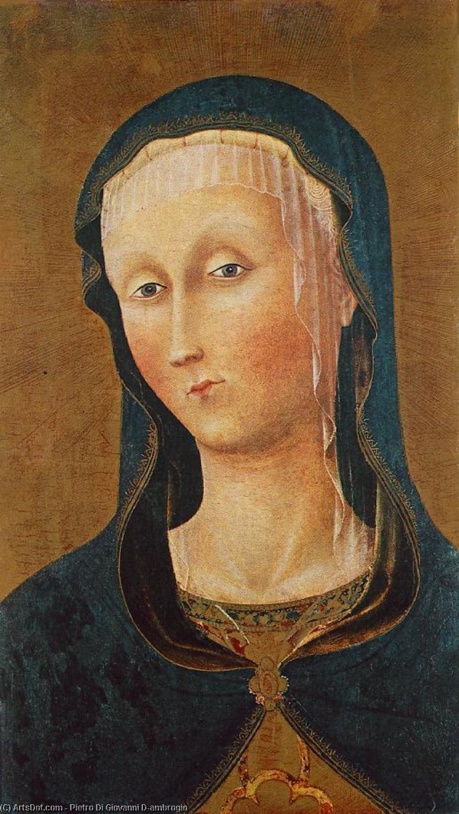 Wikioo.org - The Encyclopedia of Fine Arts - Painting, Artwork by Pietro Di Giovanni D'ambrogio - The Virgin Mary