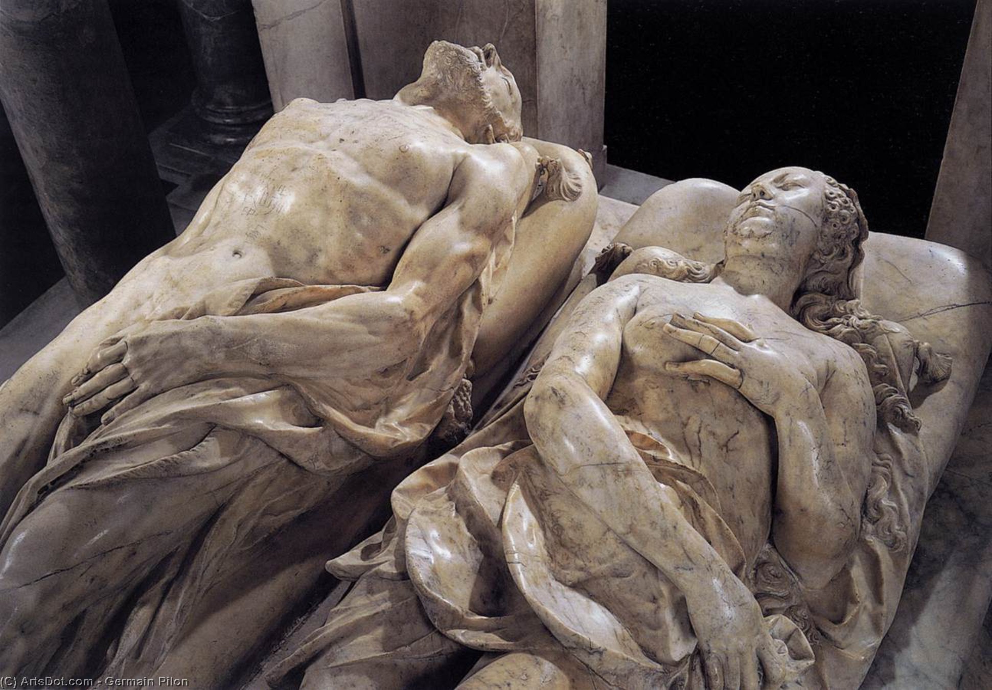 WikiOO.org - Encyclopedia of Fine Arts - Lukisan, Artwork Germain Pilon - Monument to Henri II and Catherine dei Medici (detail)