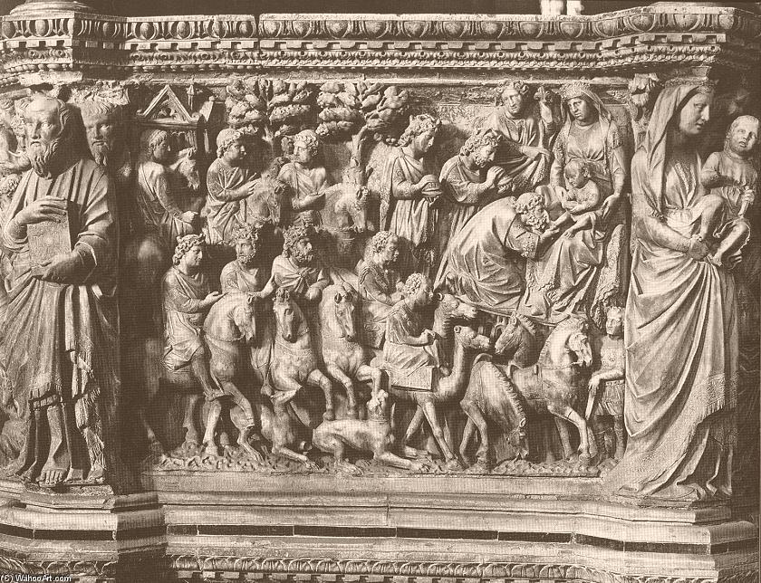 WikiOO.org - Güzel Sanatlar Ansiklopedisi - Resim, Resimler Nicola Pisano - Adoration of the Magi, relief from the pulpit