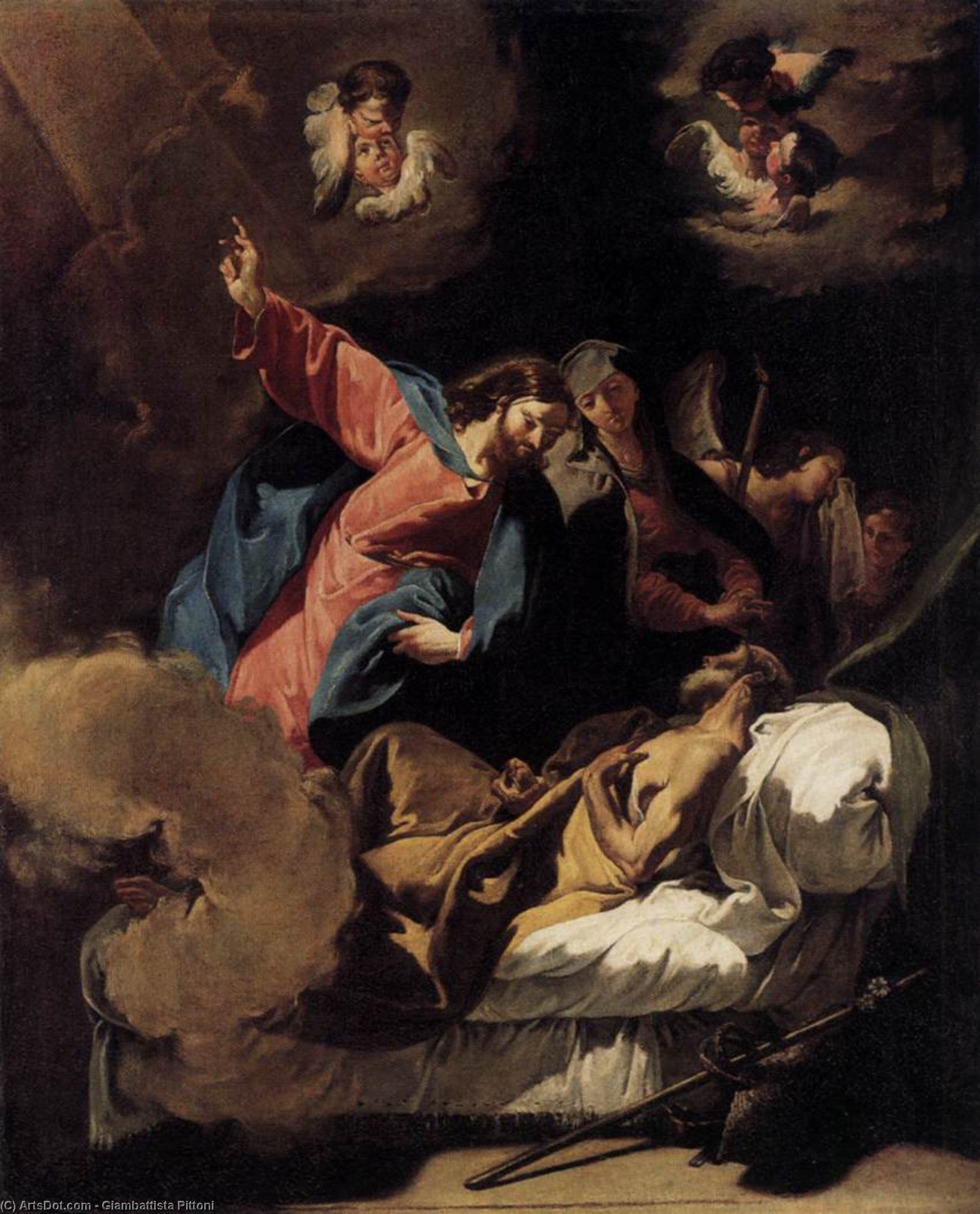 Wikioo.org - The Encyclopedia of Fine Arts - Painting, Artwork by Giambattista Pittoni - The Death of Joseph