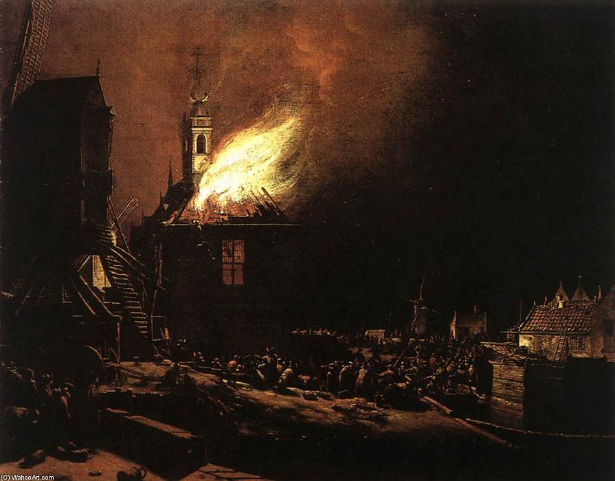 Wikioo.org - The Encyclopedia of Fine Arts - Painting, Artwork by Egbert Van Der Poel - The Explosion of the Delft Magazine