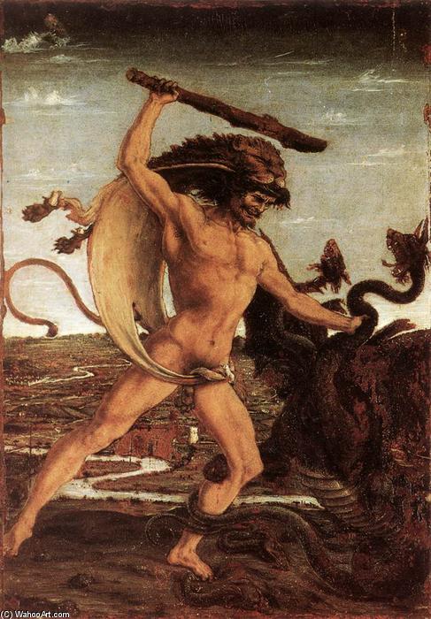 Wikioo.org - Encyklopedia Sztuk Pięknych - Malarstwo, Grafika Antonio Del Pollaiuolo - Hercules and the Hydra