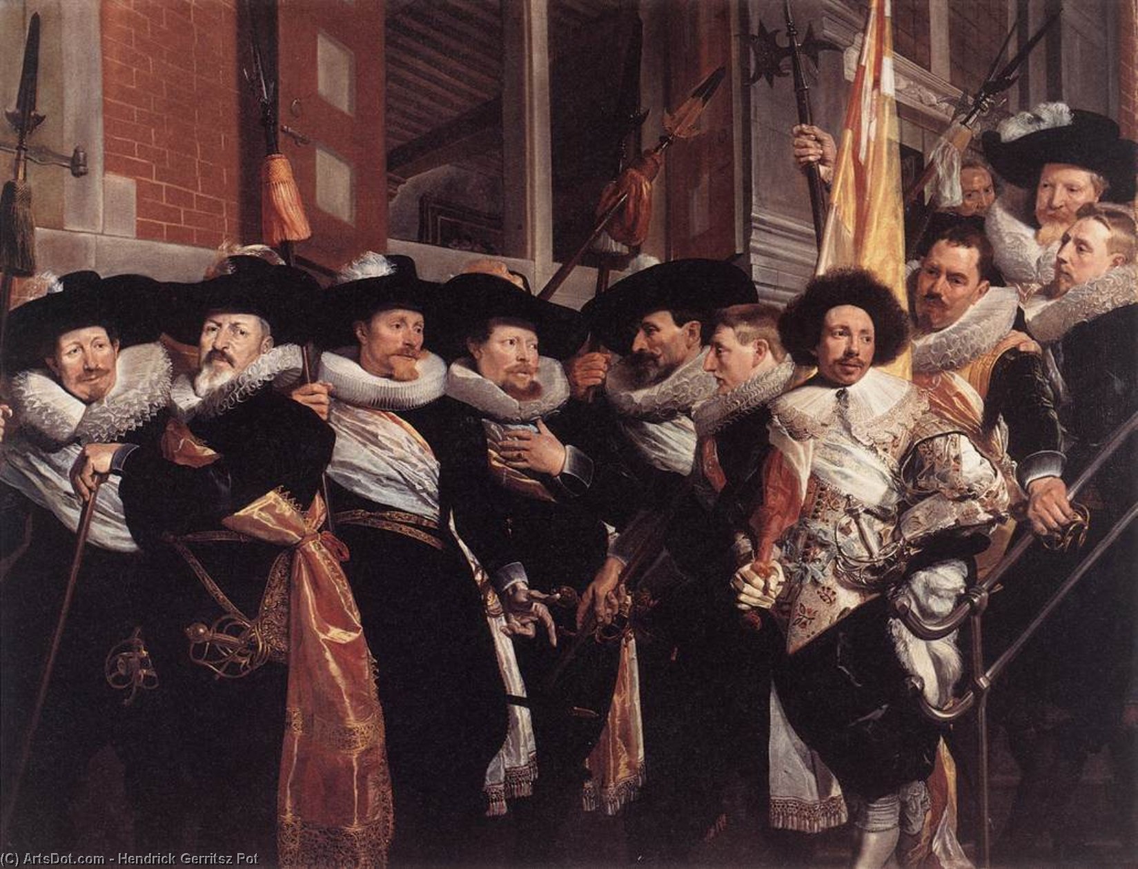 Wikioo.org - The Encyclopedia of Fine Arts - Painting, Artwork by Hendrick Gerritsz Pot - Officers of the Civic Guard of St Adrian