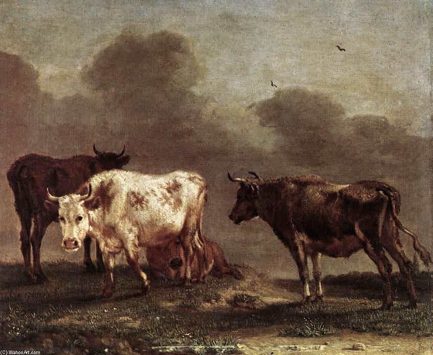 WikiOO.org – 美術百科全書 - 繪畫，作品 Paulus Potter - 在草地奶牛