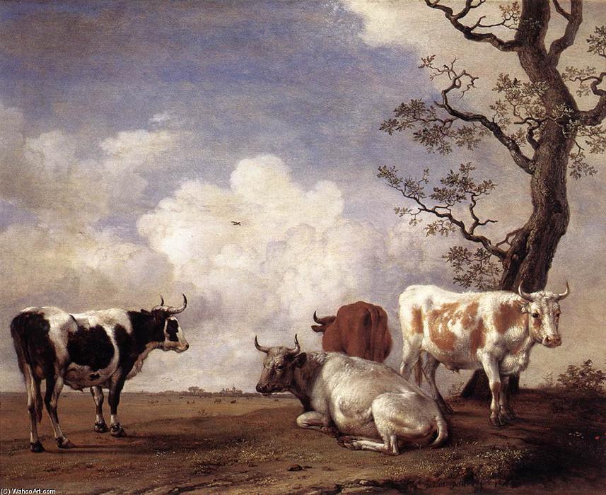 Wikioo.org - The Encyclopedia of Fine Arts - Painting, Artwork by Paulus Potter - Four Bulls