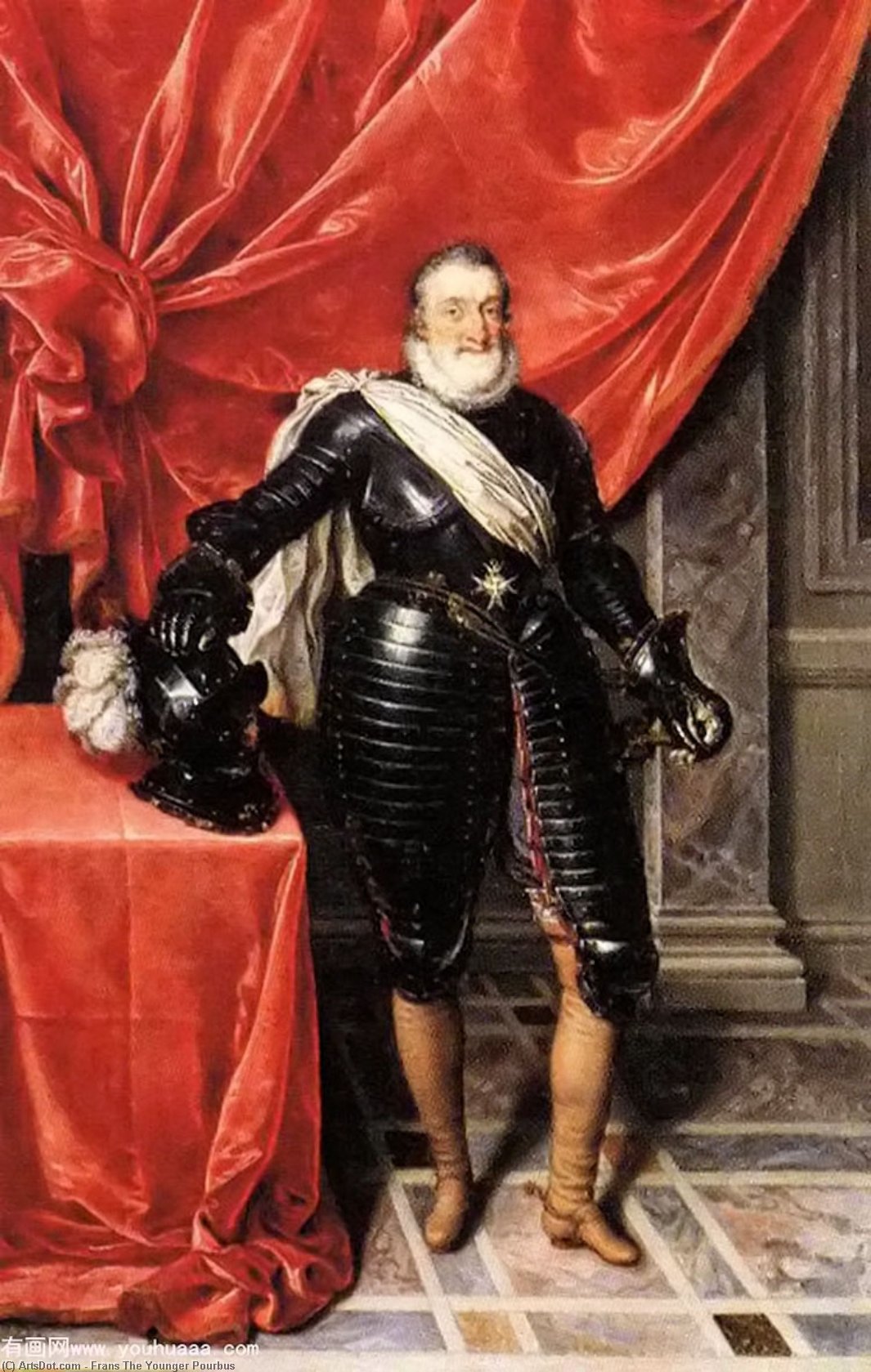 Wikioo.org - The Encyclopedia of Fine Arts - Painting, Artwork by Frans The Younger Pourbus - Henry IV, King of France in Armour