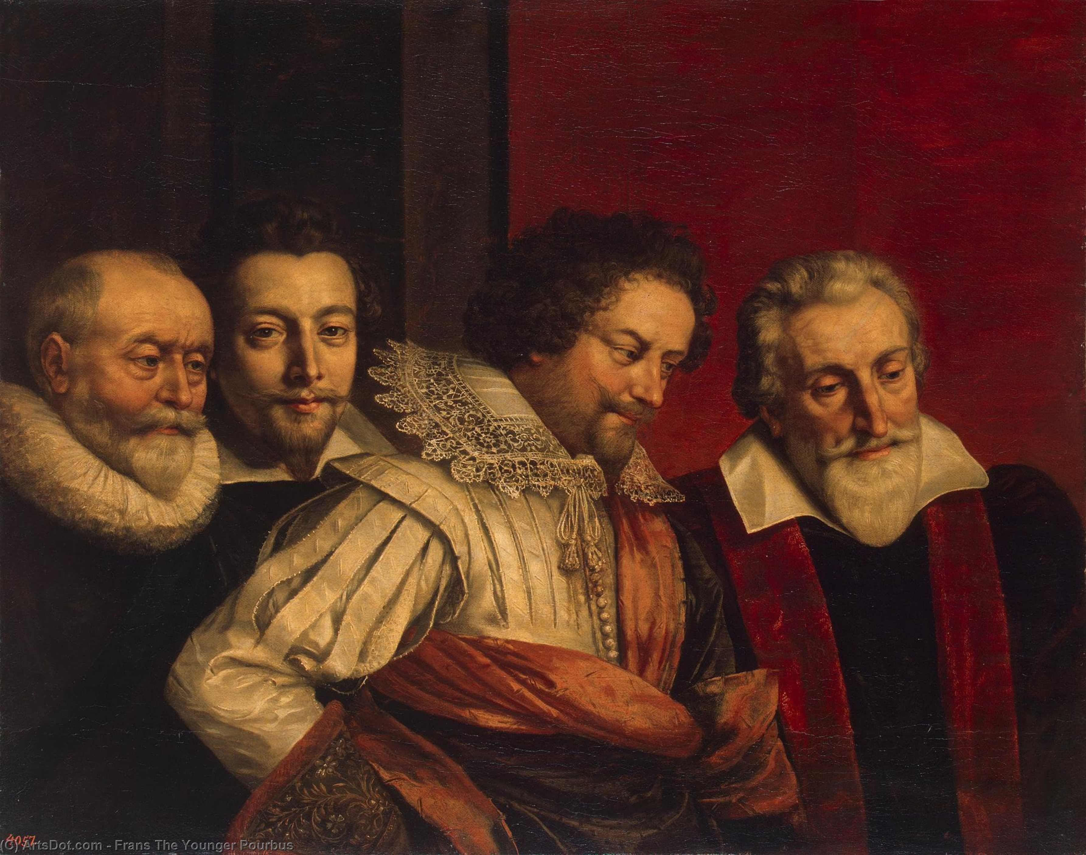Wikioo.org - The Encyclopedia of Fine Arts - Painting, Artwork by Frans The Younger Pourbus - Portrait of Four Members of the Paris Council