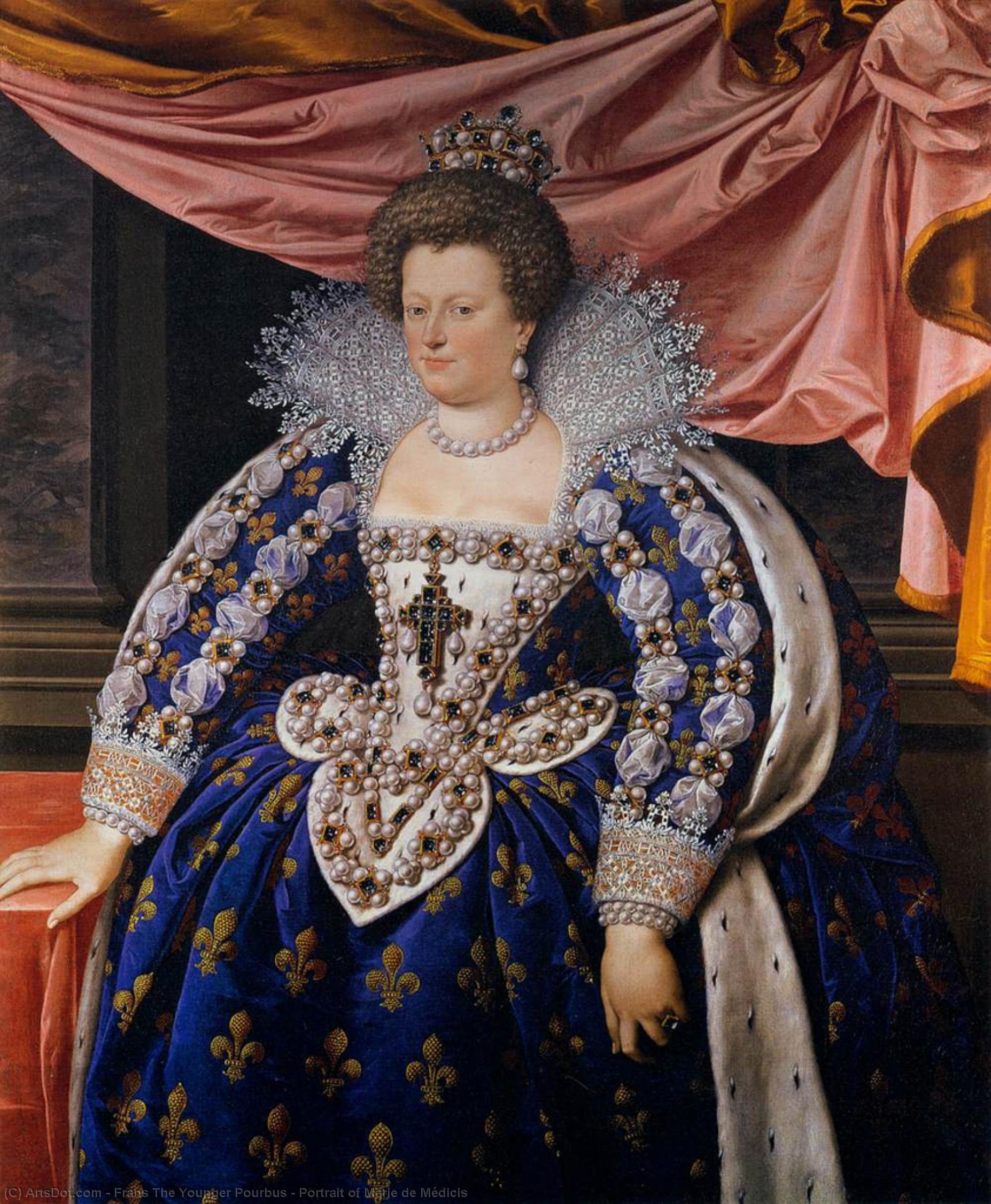 WikiOO.org - Енциклопедия за изящни изкуства - Живопис, Произведения на изкуството Frans The Younger Pourbus - Portrait of Marie de Médicis