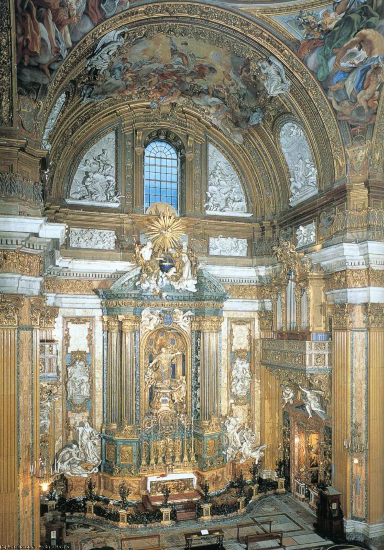 Wikioo.org - The Encyclopedia of Fine Arts - Painting, Artwork by Andrea Pozzo - Altar of St Ignatius Loyola