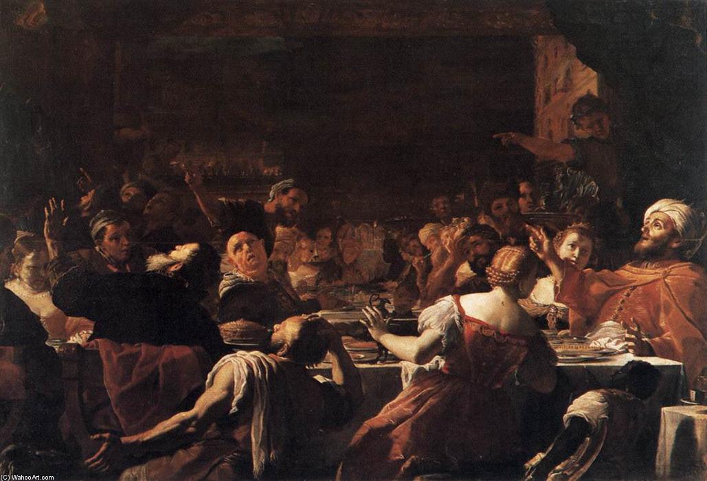 WikiOO.org - Encyclopedia of Fine Arts - Maľba, Artwork Mattia Preti - Absalom's Feast