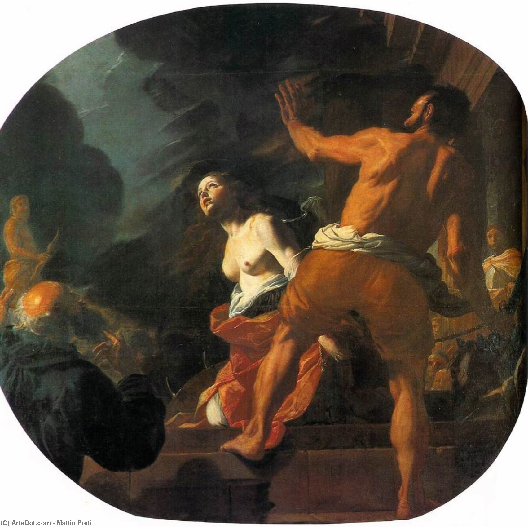 Wikioo.org - The Encyclopedia of Fine Arts - Painting, Artwork by Mattia Preti - Beheading of St. Catherine