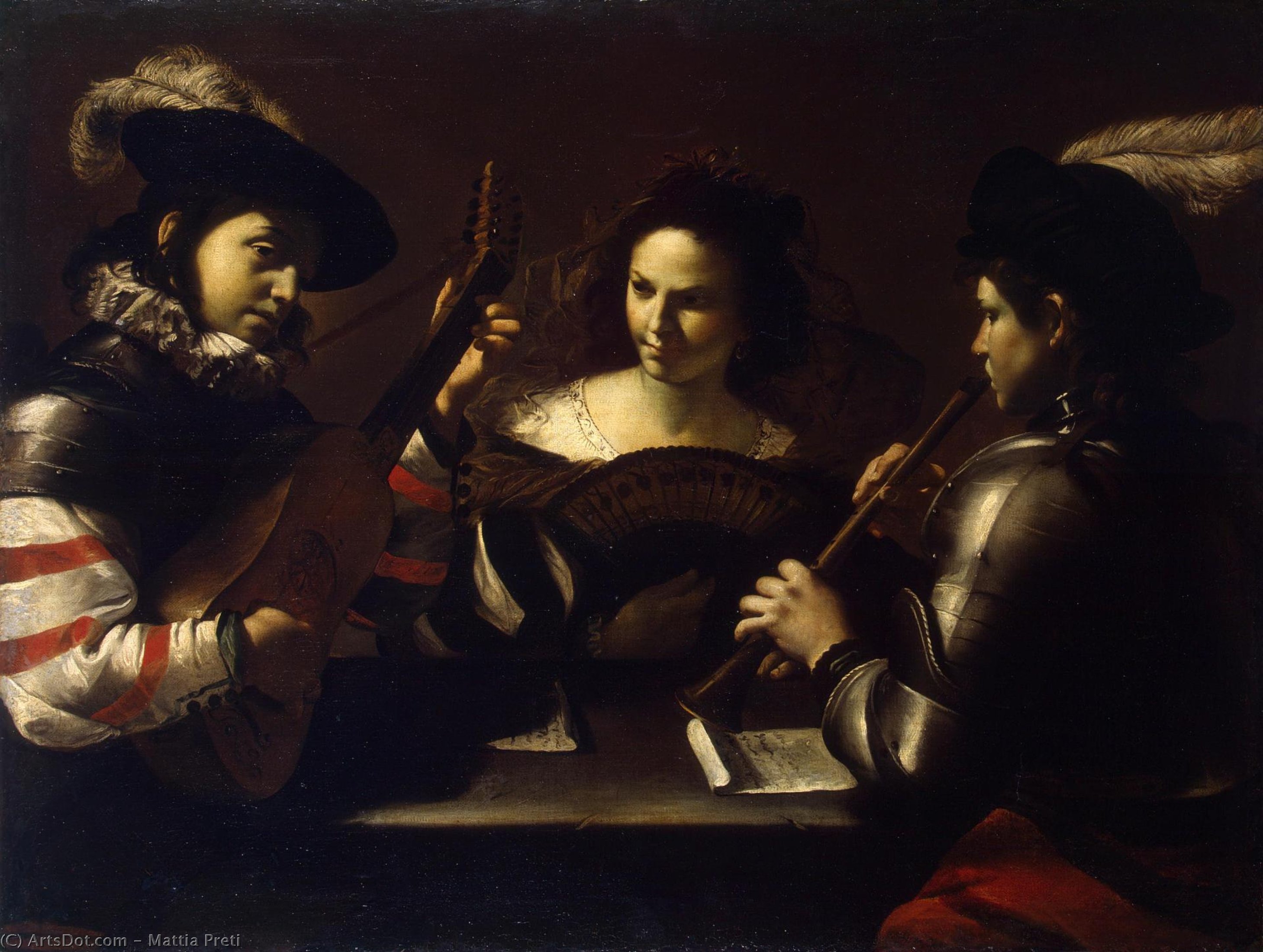 WikiOO.org - Encyclopedia of Fine Arts - Maleri, Artwork Mattia Preti - Concert