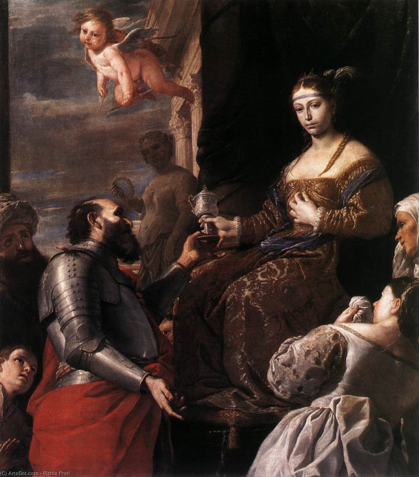 Wikioo.org - The Encyclopedia of Fine Arts - Painting, Artwork by Mattia Preti - Sophonisba Receiving the Goblet