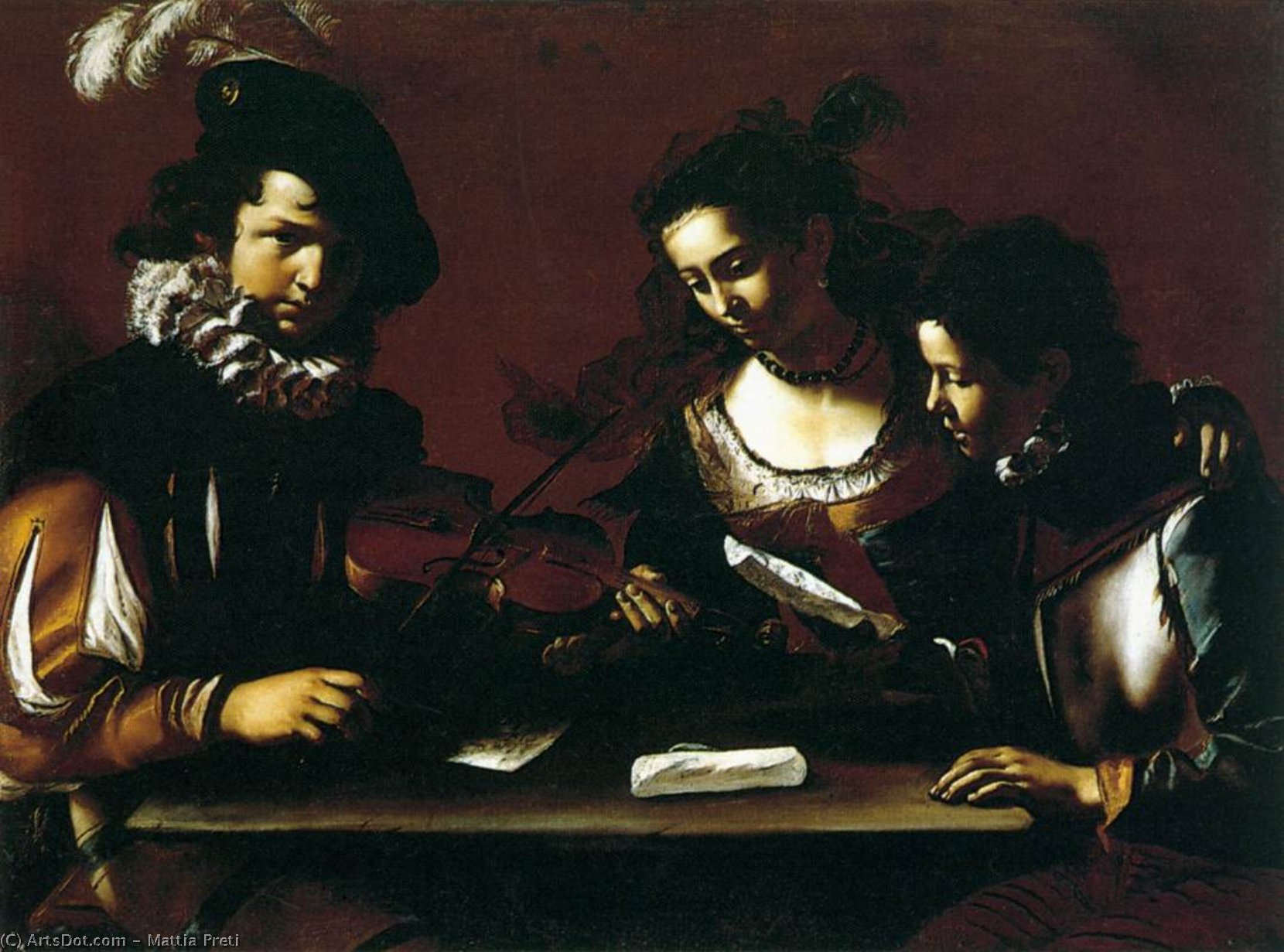 Wikioo.org - The Encyclopedia of Fine Arts - Painting, Artwork by Mattia Preti - The Concert